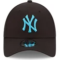new-era-mlb-new-york-yankees-9forty-neon-pack-verstellbare-schwarze-kappe-mit-gebogenem-schirm-und-blauem-logo