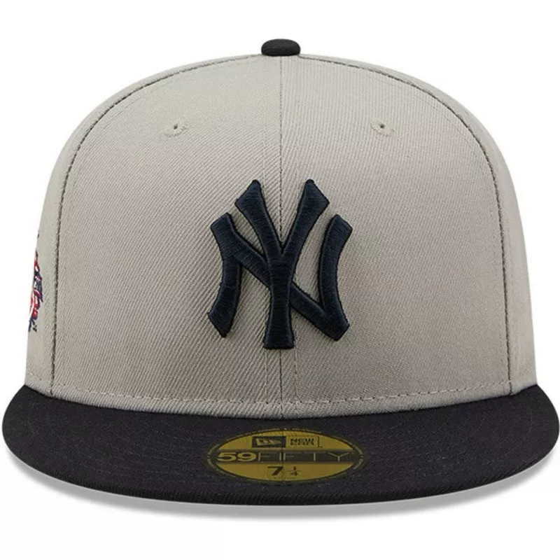 Gorra plana azul marino y gris ajustada 59FIFTY Parche Lateral de New York  Yankees MLB de New Era