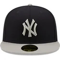 cappellino-piatto-blu-navy-e-grigio-aderente-59fifty-con-patch-laterale-new-york-yankees-mlb-di-new-era