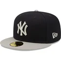 new-era-mlb-new-york-yankees-59fifty-fitted-kappe-mit-seitlichem-aufnaher-in-marineblau-und-grau