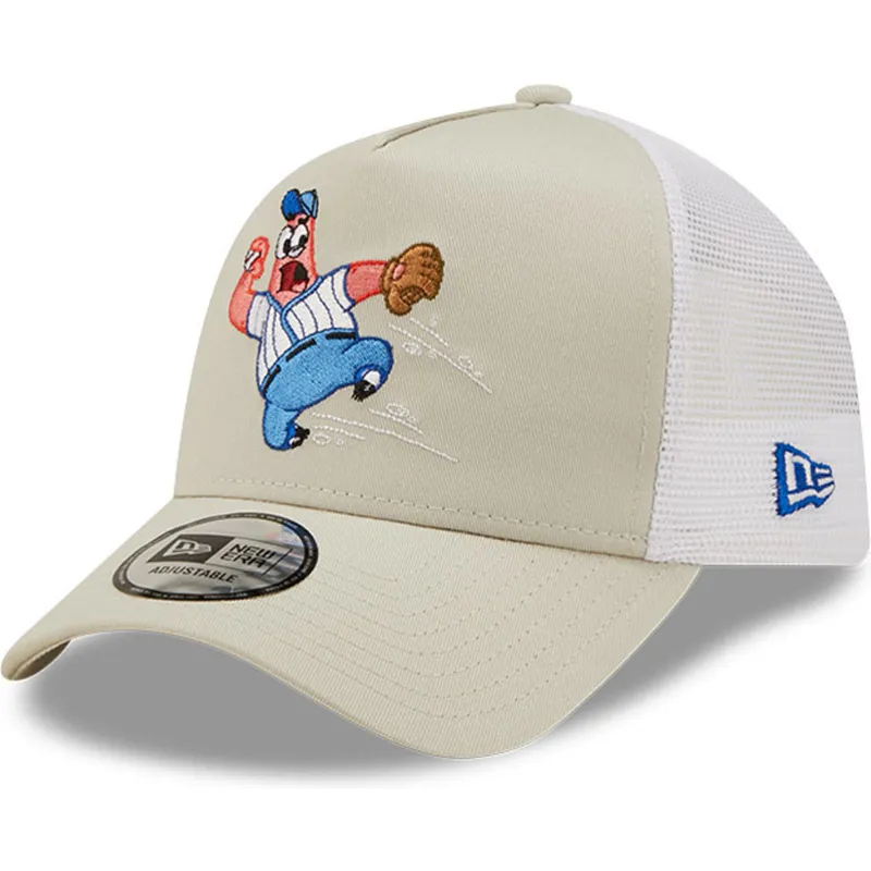 mutzen-gebogen-beige-snapback-a-frame-sporty-der-patricio-estrella-bob-esponja-von-new-era