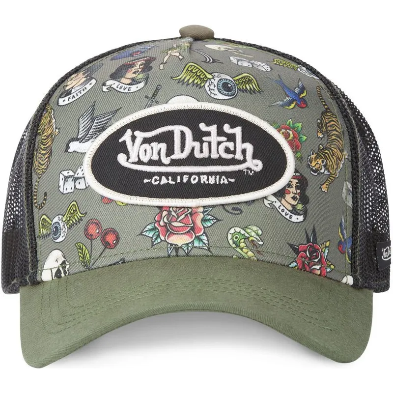 gron-och-svart-trucker-keps-tattoo-tat-k-fran-von-dutch