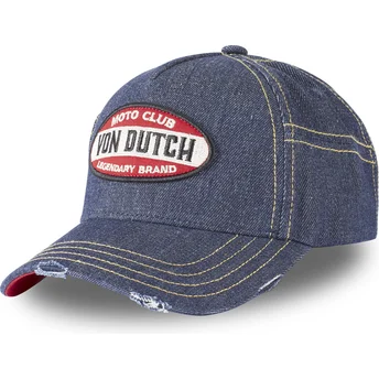 Cappellino curvo blu jeans Moto Club MOTO di Von Dutch