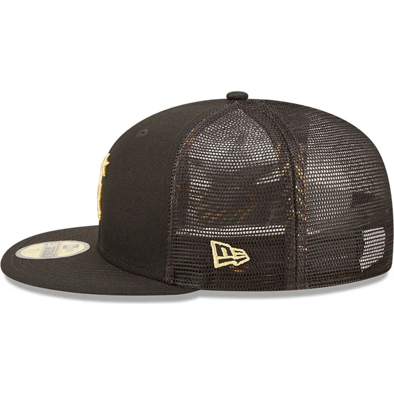 gorra-trucker-plana-negra-ajustada-con-logo-dorado-59fifty-all-star-game-de-los-angeles-dodgers-mlb-de-new-era