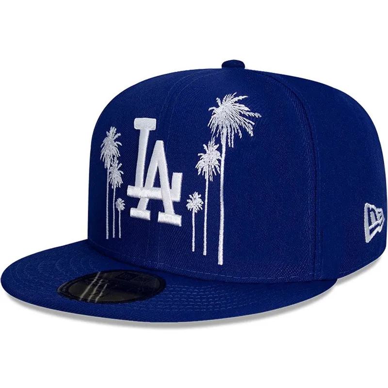 mutzen-flach-blau-angepasst-59fifty-all-star-game-palm-der-los-angeles-dodgers-mlb-von-new-era