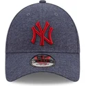 casquette-courbee-grise-ajustable-avec-logo-rouge-9forty-pull-essential-new-york-yankees-mlb-new-era