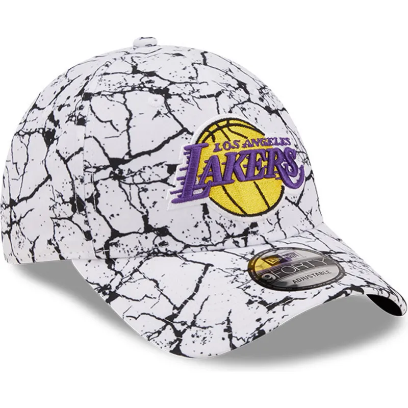 mutzen-gebogen-weiss-verstellbares-band-9forty-marble-der-los-angeles-lakers-nba-von-new-era