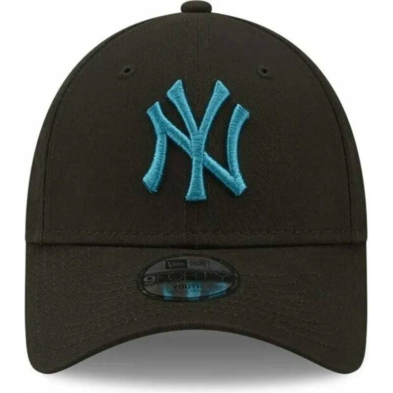mutzen-gebogen-schwarz-verstellbares-band-fur-kinder-9forty-league-essential-der-new-york-yankees-mlb-von-new-era