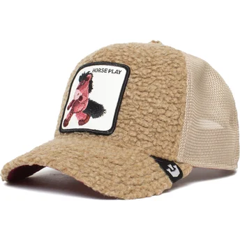 mutzen-gebogen-braun-snapback-de-borreguillo-caballo-der-peluche-horse-play-the-farm-the-farm-von-goorin-bros