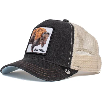 czarna-i-biala-czapka-trucker-z-bawolem-the-buffalo-the-farm-od-goorin-bros