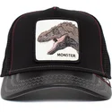 schwarze-trucker-kappe-fur-jungen-dinosaurier-t-rex-little-monster-the-farm-von-goorin-bros