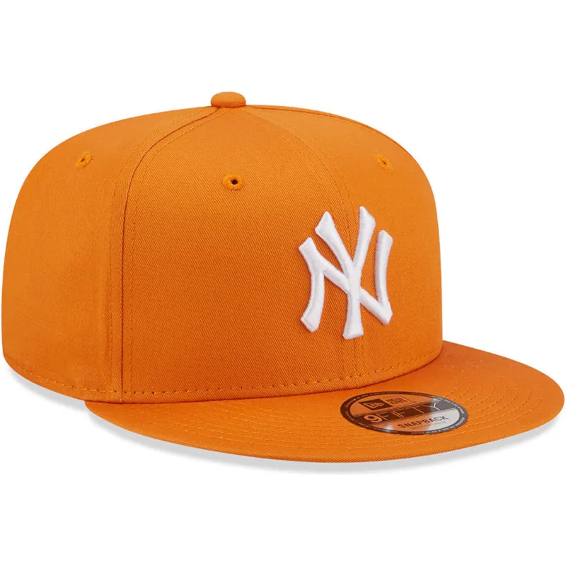 mutzen-flach-orange-snapback-9fifty-league-essential-der-new-york-yankees-mlb-von-new-era