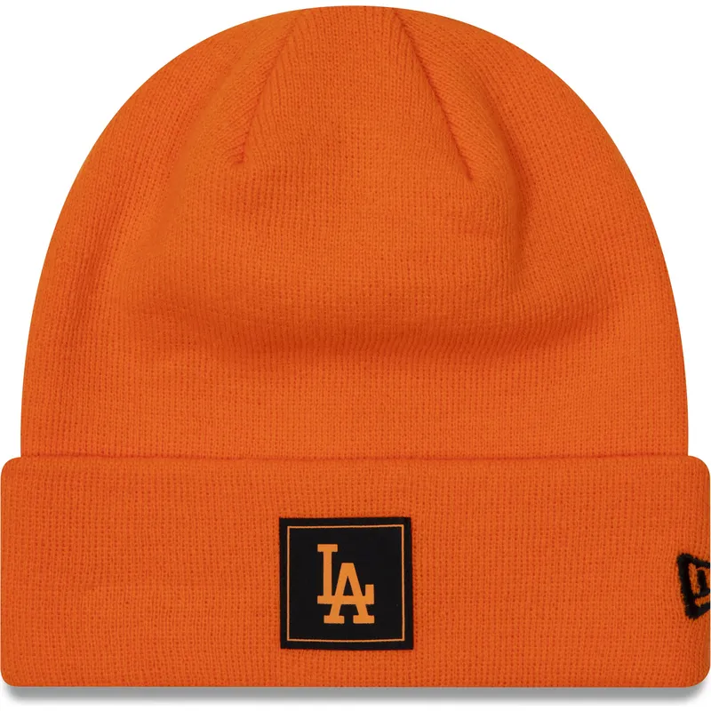 mutzen-orange-neon-team-cuff-der-los-angeles-dodgers-mlb-von-new-era