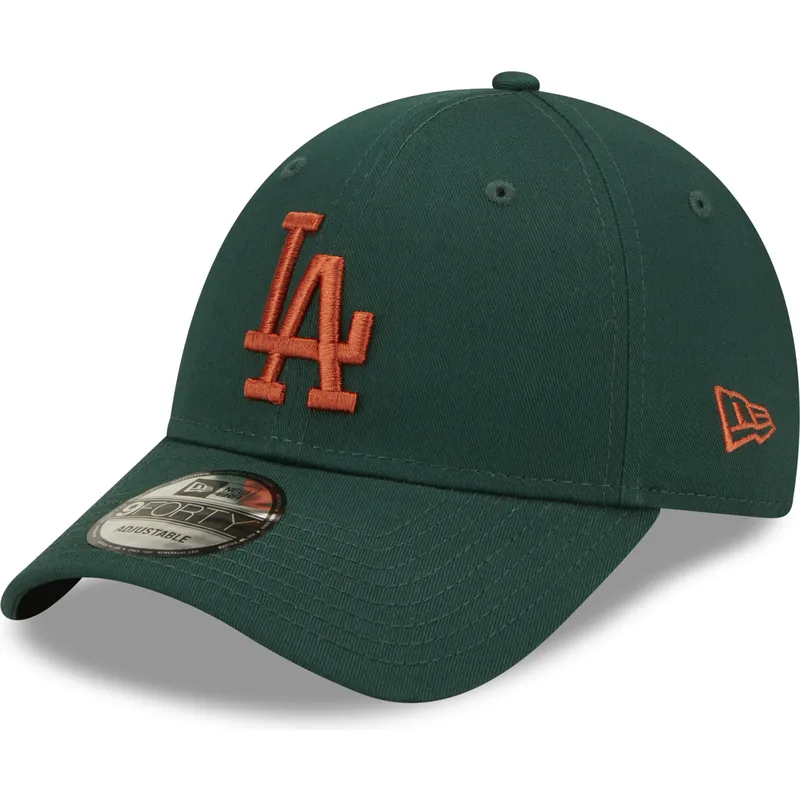 mutzen-gebogen-grun-verstellbares-band-marron-9forty-league-essential-der-los-angeles-dodgers-mlb-von-new-era