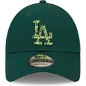 new-era-curved-brim-green-logo-9forty-seasonal-infill-los-angeles-dodgers-mlb-green-adjustable-cap