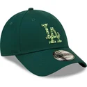 new-era-curved-brim-green-logo-9forty-seasonal-infill-los-angeles-dodgers-mlb-green-adjustable-cap