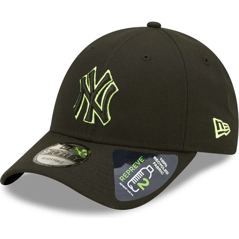mutzen-gebogen-schwarz-snapback-9forty-neon-pack-repreve-der-new-york-yankees-mlb-von-new-era