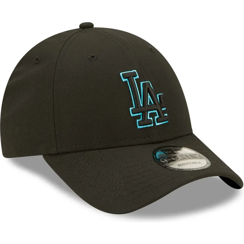 mutzen-gebogen-schwarz-snapback-9forty-neon-pack-repreve-der-los-angeles-dodgers-mlb-von-new-era