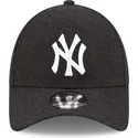 mutzen-gebogen-schwarz-verstellbares-band-9forty-the-league-melton-wool-der-new-york-yankees-mlb-von-new-era