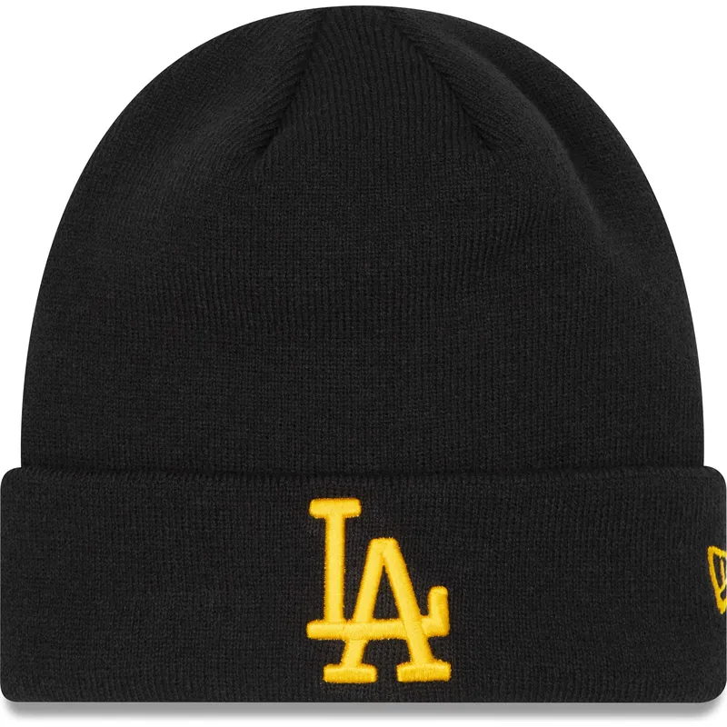mutzen-schwarz-league-essential-cuff-der-los-angeles-dodgers-mlb-von-new-era