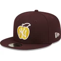 mutzen-flach-rot-snapback-granate-9fifty-ny-apple-der-new-york-yankees-mlb-von-new-era