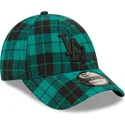 mutzen-gebogen-grun-verstellbares-band-negro-9forty-plaid-der-los-angeles-dodgers-mlb-von-new-era