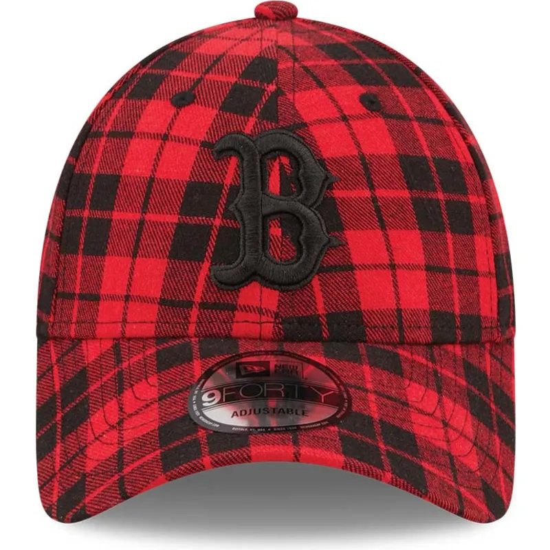 mutzen-gebogen-rot-verstellbares-band-negro-9forty-plaid-der-boston-red-sox-mlb-von-new-era