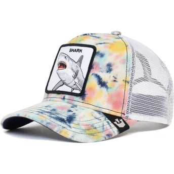 weisse-trucker-kappe-hai-shark-tie-dye-the-farm-von-goorin-bros