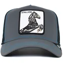 schwarze-trucker-kappe-stallion-reflective-the-farm-mit-pferd-von-goorin-bros