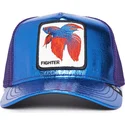 mutzen-gebogen-blau-snapback-pez-luchador-der-siam-fighter-blue-light-metallic-the-farm-the-farm-von-goorin-bros