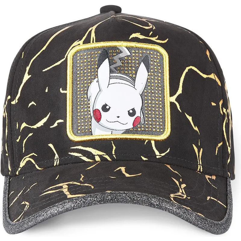 mutzen-gebogen-schwarz-verstellbares-band-pikachu-pokemon-von-capslab mutzen-gebogen-schwarz-verstellbares-band-pikachu-pokemon-von-capslab