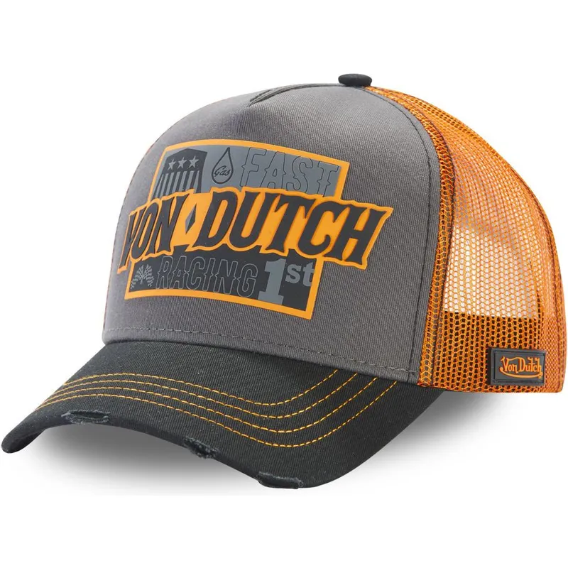 trucker-cap-grau-und-orange-fast-racing-arac-gre-von-von-dutch