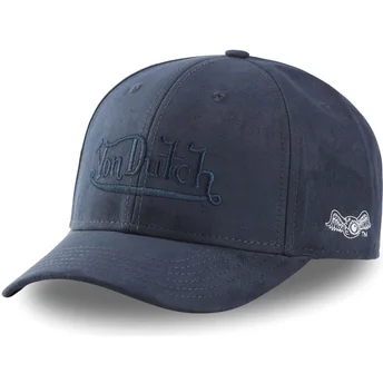 von-dutch-suedine1-dunkelblaue-snapback-kappe-mit-gebogenem-schirm