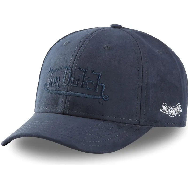 gebogene-marineblaue-snapback-kappe-suedine1-von-von-dutch