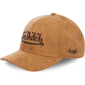 von-dutch-curved-brim-suedine2-brown-snapback-cap