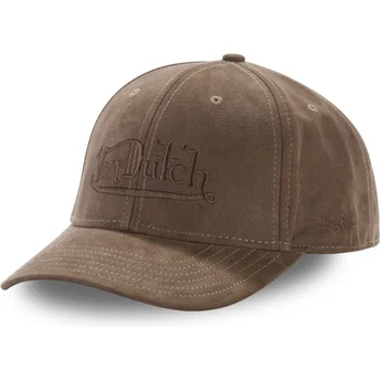 Von Dutch mörkbrun böjd snapback-keps SUEDINE3