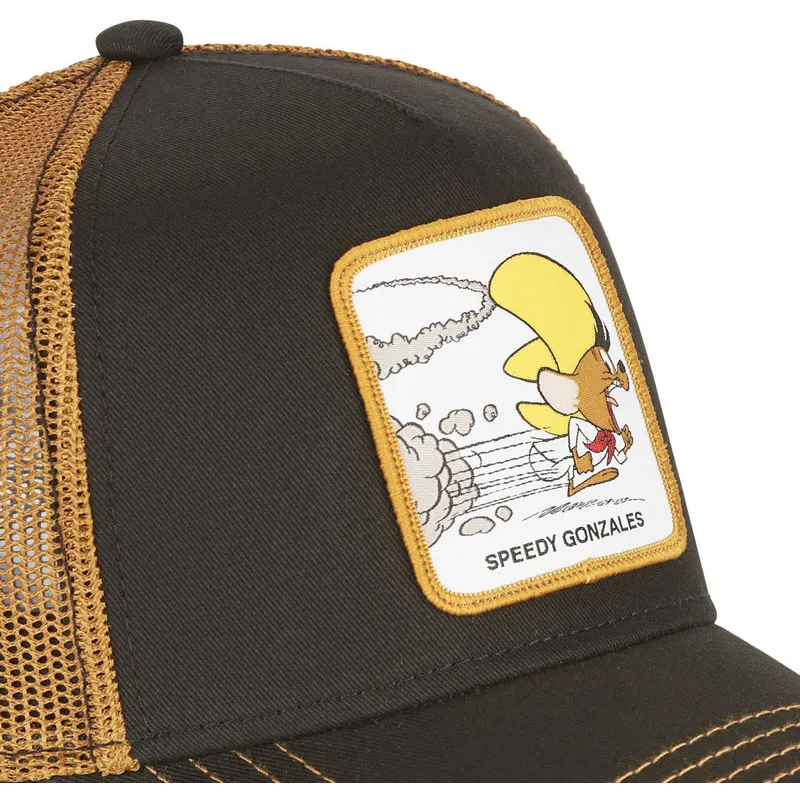 schwarze-und-braune-trucker-kappe-speedy-gonzales-spe3-looney-tunes-von-capslab