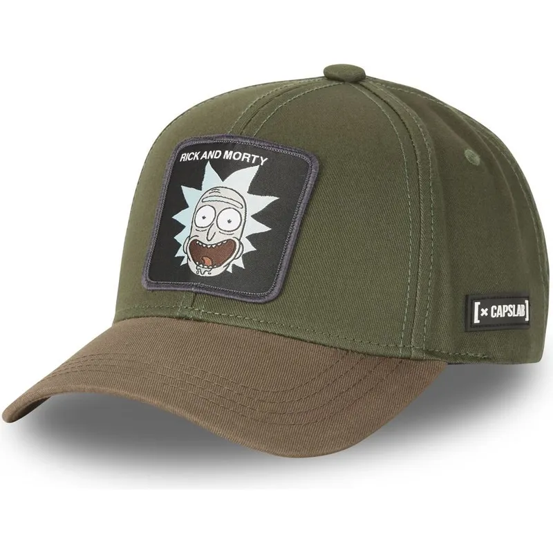 grune-und-braune-verstellbare-curved-cap-rick-sanchez-casb-ri1-rick-und-morty-von-capslab