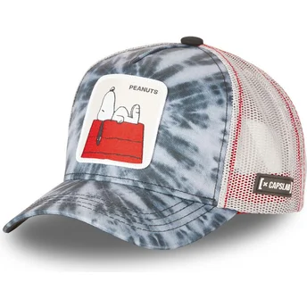 Casquette trucker bleue marine et grise Snoopy TIE Peanuts Capslab