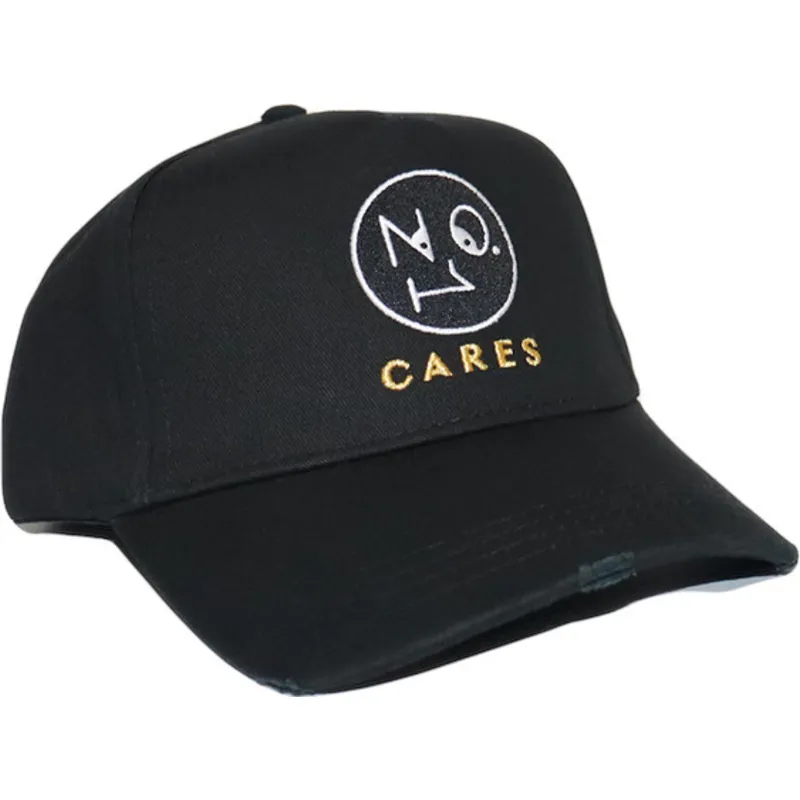 cappellino-curvo-nero-regolabile-no1-cares-distressed-black-gold-logo-di-the-no1-face