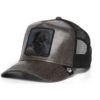 Gorra trucker nera cavallo Black Horse di Goorin Bros.