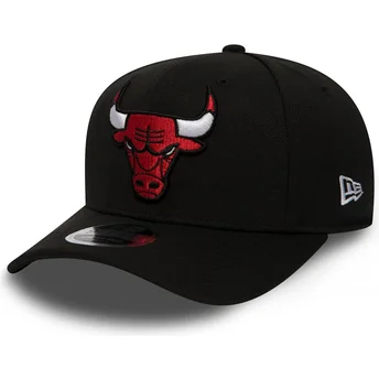 Chicago Bulls NBA New Era 9FIFTY Stretch Snap svart böjd snapback-keps