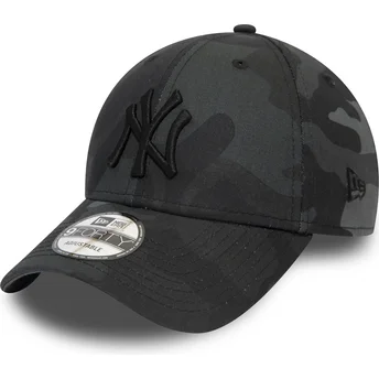 Böjd keps svart kamouflage justerbar med svart logotyp 9FORTY League Essential från New York Yankees MLB av New Era