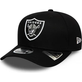 Gorra curva negra snapback 9FIFTY Team Stretch Snap de Las Vegas Raiders NFL de New Era