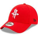 rote-verstellbare-curved-cap-9forty-the-league-der-houston-rockets-nba-von-new-era