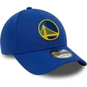 blaue-verstellbare-gebogene-kappe-9forty-the-league-der-golden-state-warriors-nba-von-new-era