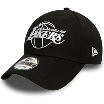 Svart justerbar kurvad keps 9FORTY Essential Outline från Los Angeles Lakers NBA av New Era