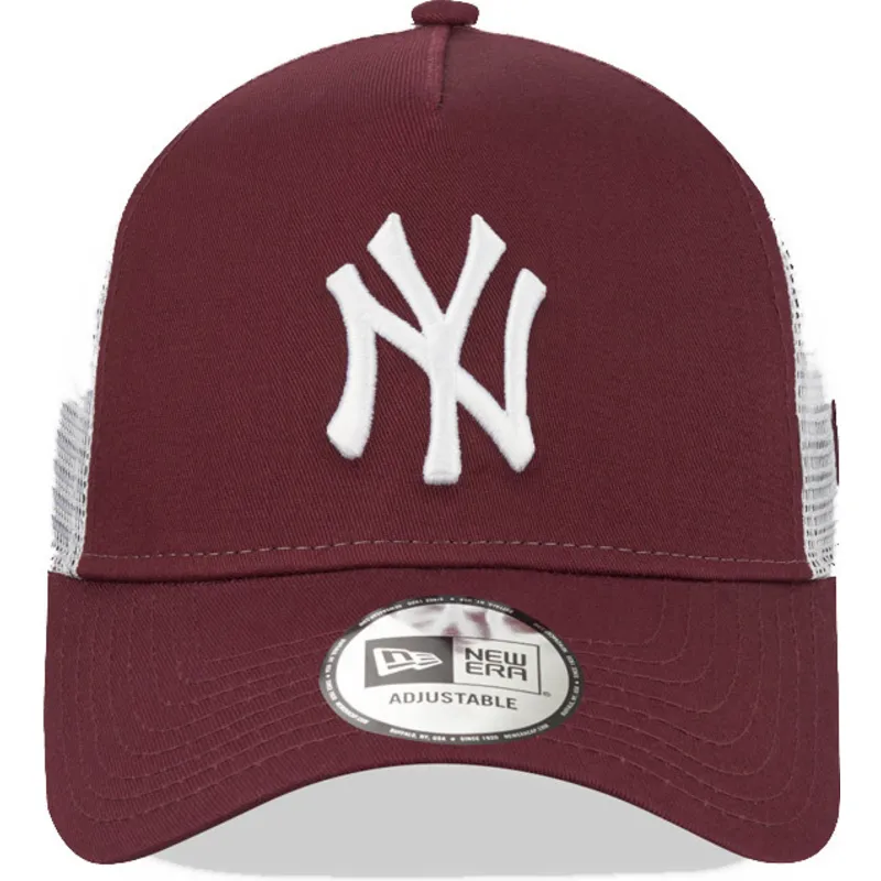 mutzen-gebogen-rot-snapback-granate-9forty-a-frame-der-new-york-yankees-mlb-von-new-era