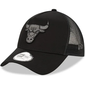 Czapka trucker czarna z czarnym logo 9FORTY A Frame Tonal Chicago Bulls NBA New Era