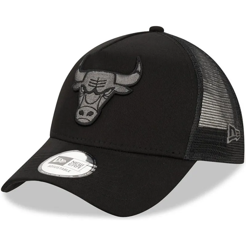 cappellino-trucker-nero-con-logo-nero-9forty-a-frame-tonal-di-chicago-bulls-nba-di-new-era